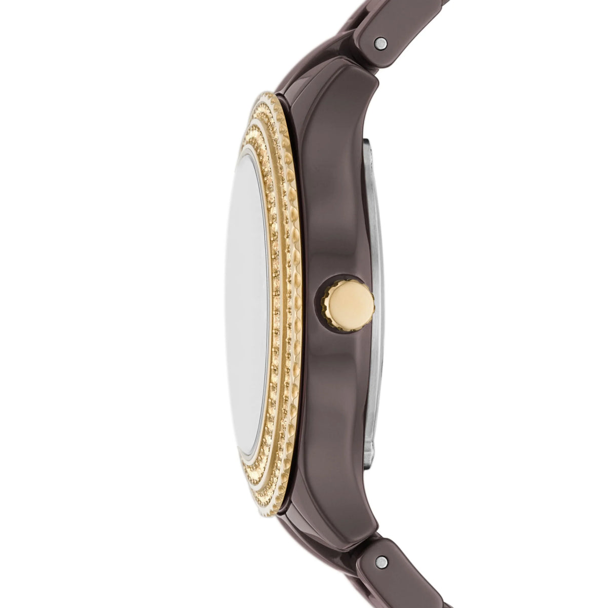 Watch Three-Hand Stella Date Brown Ceramic