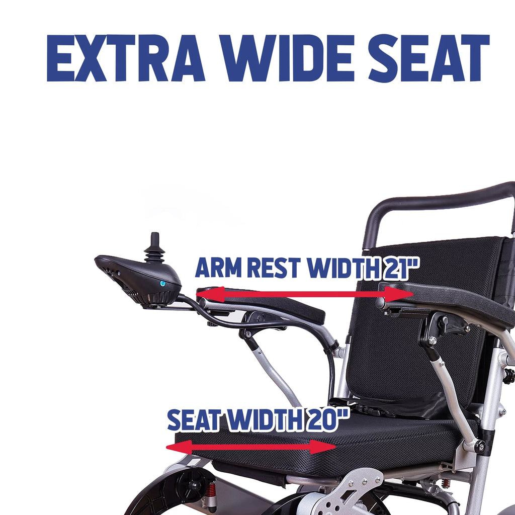 Lightweight - Alton Foldable Power - miles - SILVER Wheelchairs Exclusive 500W 20 and Mobility Electric 360lbs -