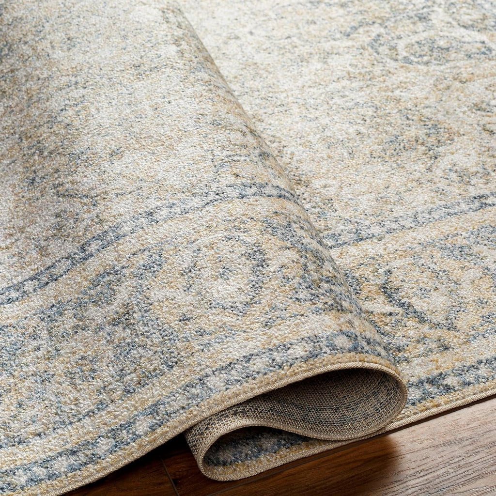 2X3 X Or 3', Washable) East Traditional (2' Light Rug, Machine For Carpet Beige Washable Area Rugs, Kitchen Living Room, Bedroom Blue