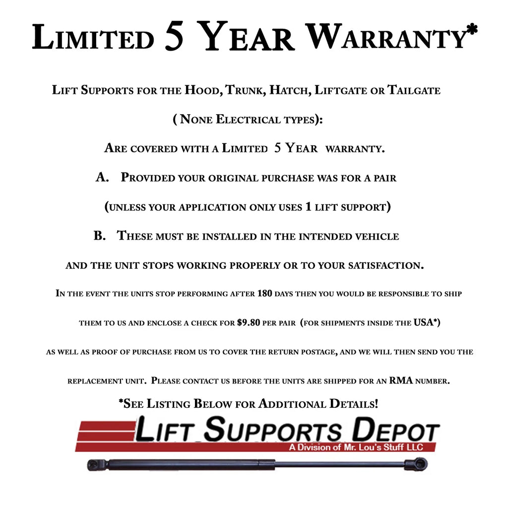 Supports Depot to PM3437-a 2001 Lift Shock - Lift. with Azure 1997 1995 2003 Continental 2000 2 Bentley 2002 1998 Hood Compatible Qty 1999 1996 Gas