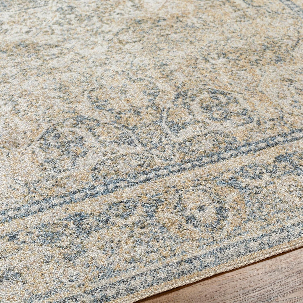 2X3 X Or 3', Washable) East Traditional (2' Light Rug, Machine For Carpet Beige Washable Area Rugs, Kitchen Living Room, Bedroom Blue