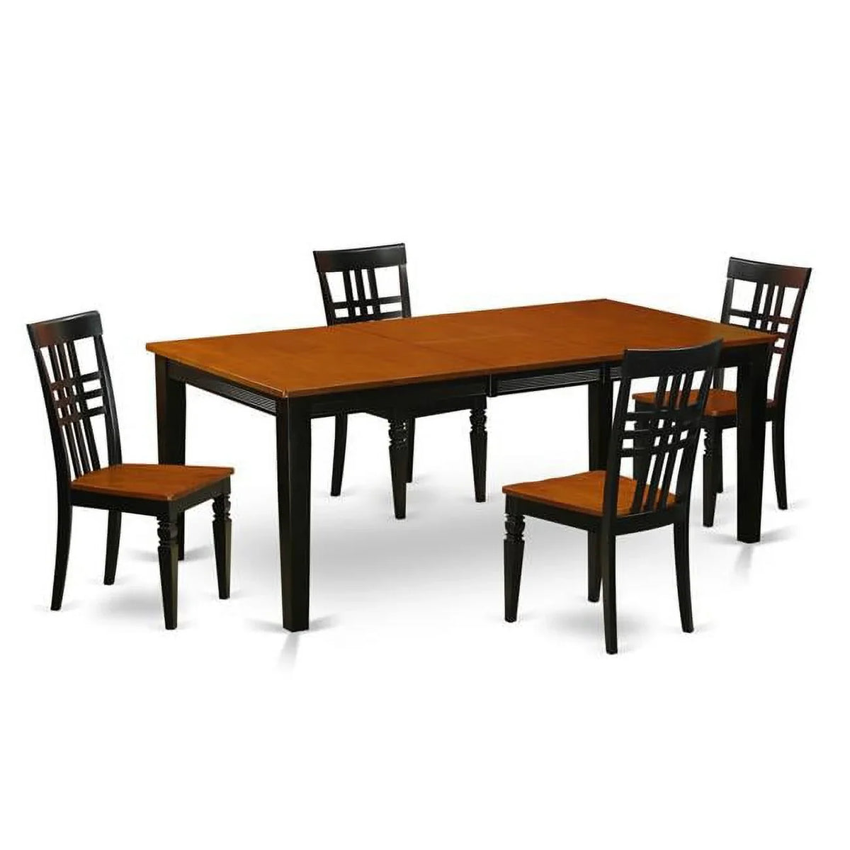 Quincy with Table 5 Table Cherry Dining Room & - Piece Black Kitchen One Chairs, 4 Set &