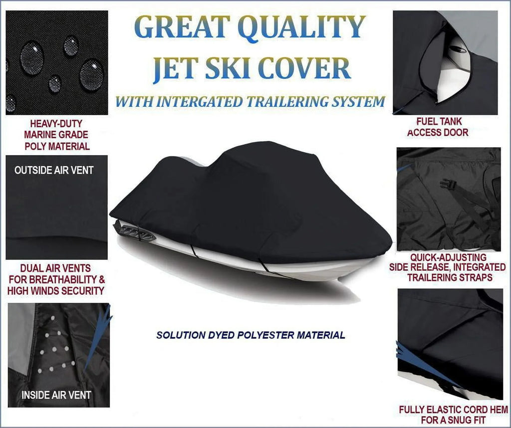 Pro Cover for 1999 DENIER Compatible Jet 2000 600 785 Ski JetSki Polaris Cover BLACK Seater 1-2