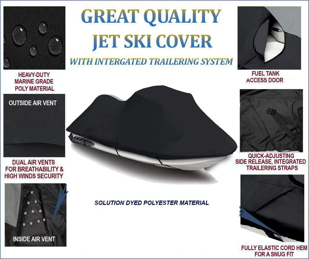 Pro Cover for 1999 DENIER Compatible Jet 2000 600 785 Ski JetSki Polaris Cover BLACK Seater 1-2