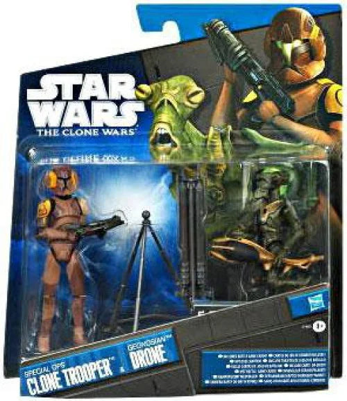 & Star Clone Drone Action Geonosian Special Figure 2-Pack Ops Trooper Wars 2011