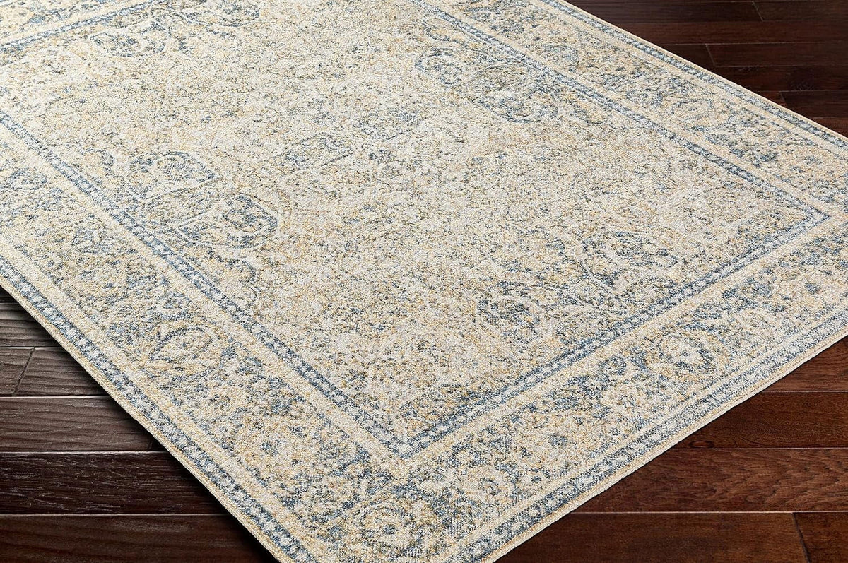 2X3 X Or 3', Washable) East Traditional (2' Light Rug, Machine For Carpet Beige Washable Area Rugs, Kitchen Living Room, Bedroom Blue