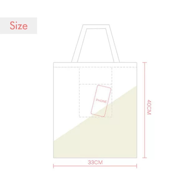 Shopping Canvas Handbag Satchel TV Small Original Casual Tote Happy Bag Surprised Clover
