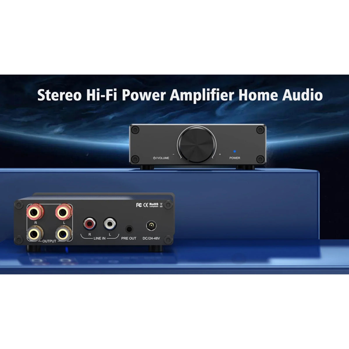 Audio Desktop Home Digital Amplifier Stereo Lixada Plug-and-Play 300W Channel Speakers 2 TPA3255 for 2.0 X Active
